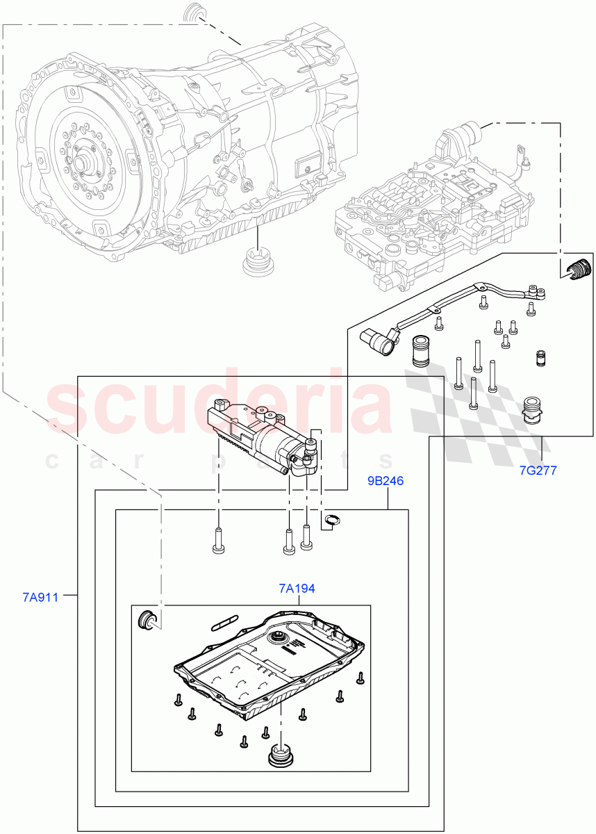 Valve Body - Main Control & Servo's (Electric Oil Pump) (3.0 V6 D Gen2 Twin Turbo, 8 Speed Auto Trans ZF 8HP70 HEV 4WD, 3.0 V6 Diesel Electric Hybrid Eng, 3.0 V6 D Gen2 Mono Turbo) ((V) FROMFA000001) of Land Rover Land Rover Range Rover (2012-2021) [2.0 Turbo Petrol GTDI]