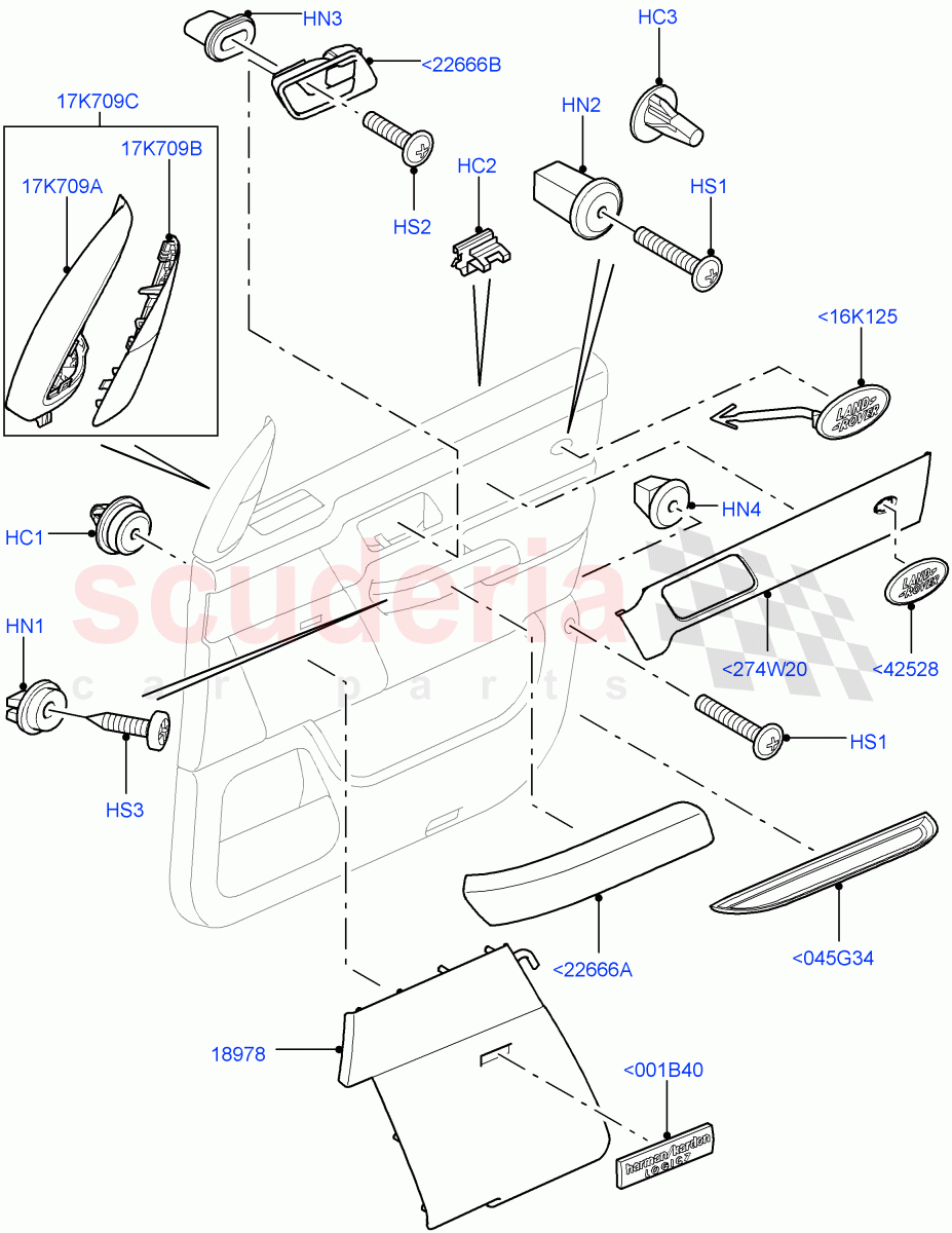 Front Door Trim Installation ((V) TO9A999999) of Land Rover Land Rover Range Rover Sport (2005-2009) [4.4 AJ Petrol V8]
