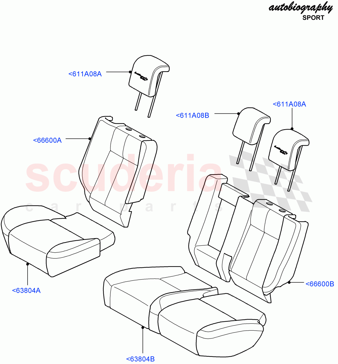 Rear Seat Covers (Windsor (M-L), Autobiography Sales Badge) ((V) FROMAA000001) of Land Rover Land Rover Range Rover Sport (2010-2013) [3.0 Diesel 24V DOHC TC]