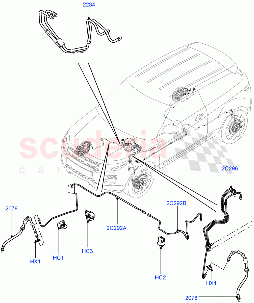 Front Brake Pipes (LHD, Itatiaia (Brazil)) ((V) FROMGT000001) of Land Rover Land Rover Range Rover Evoque (2012-2018) [2.2 Single Turbo Diesel]