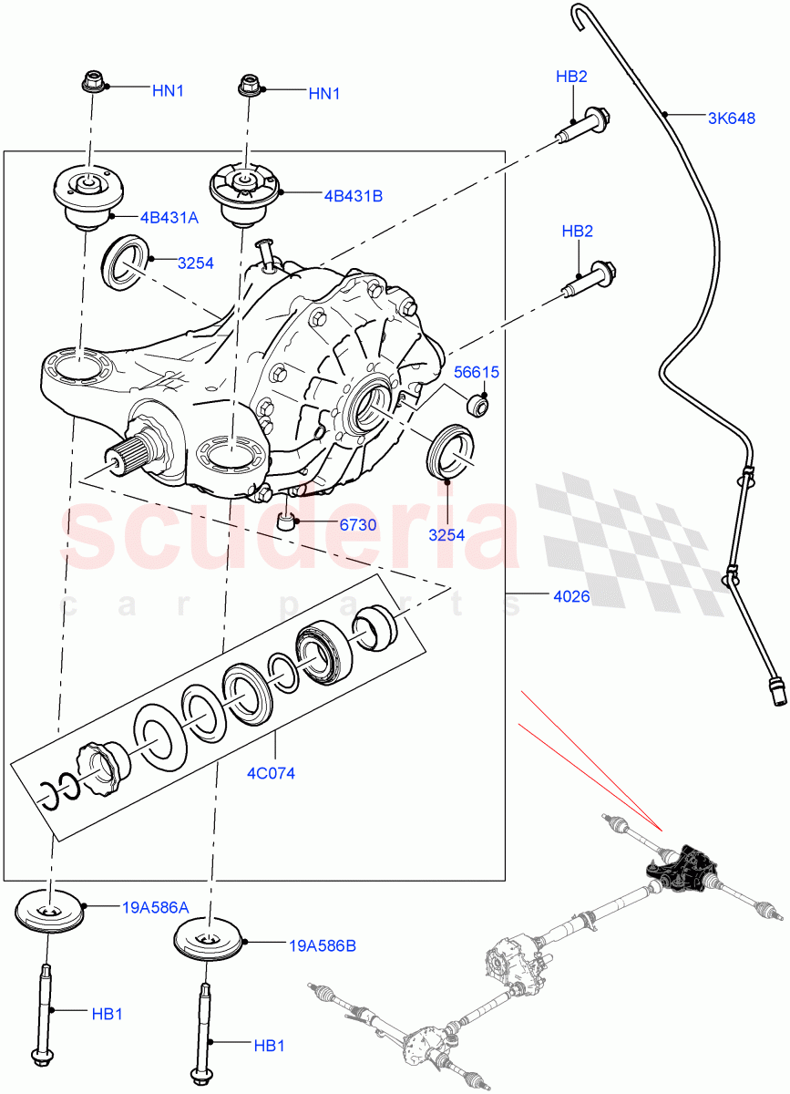 Rear Axle (Nitra Plant Build) (Rear Axle Open Style Differential) ((V) FROMM2000001) of Land Rover Land Rover Discovery 5 (2017+) [2.0 Turbo Diesel]