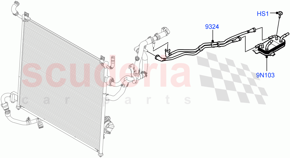Fuel Cooler Assembly (Nitra Plant Build) (3.0L AJ20D6 Diesel High) ((V) FROMM2000001) of Land Rover Land Rover Defender (2020+) [3.0 I6 Turbo Diesel AJ20D6]