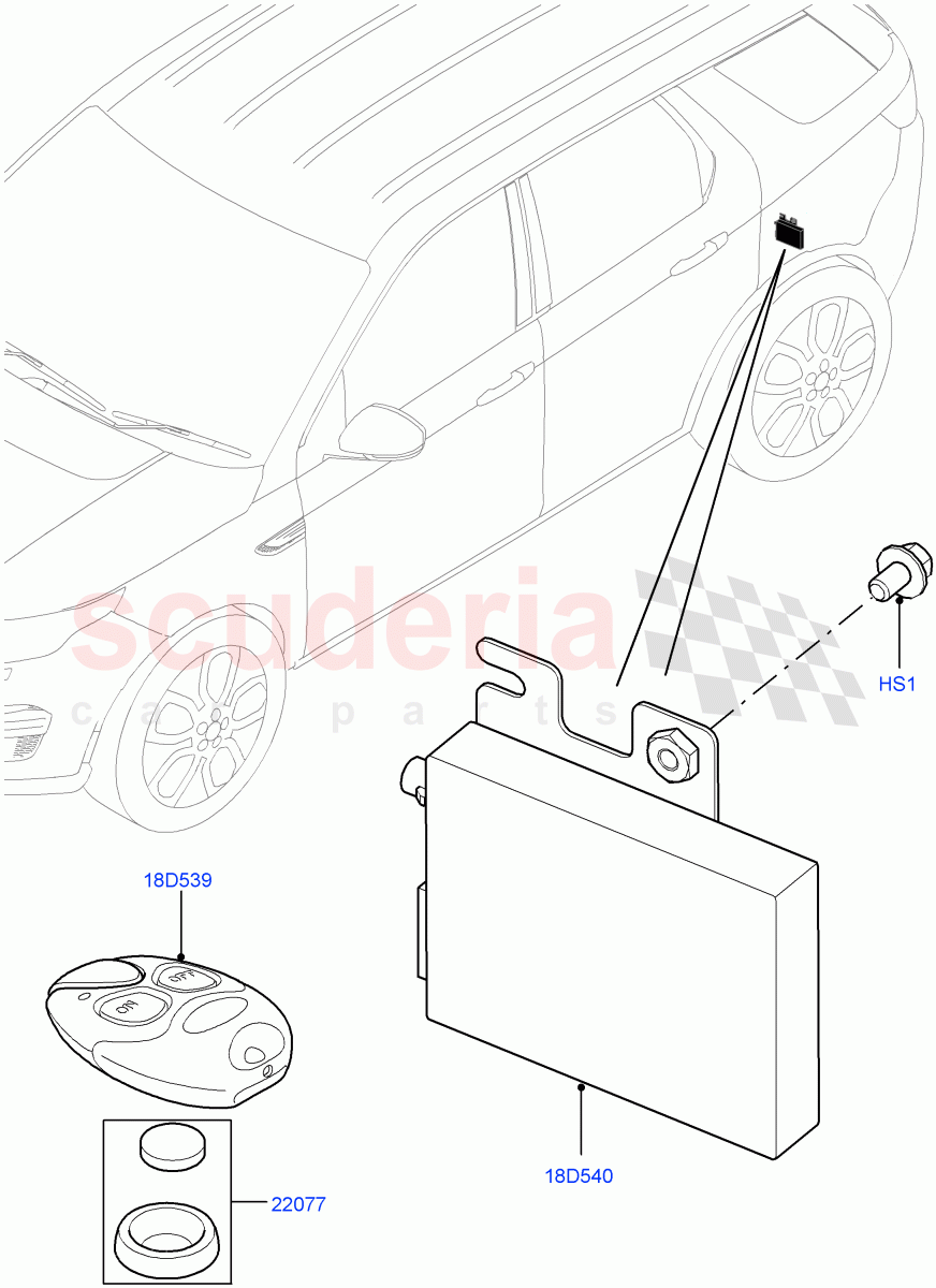 Auxiliary Fuel Fired Pre-Heater (Remote Controller) (Halewood (UK), Fuel Fired Heater With Park Heat, Fuel Heater W/Pk Heat With Remote) of Land Rover Land Rover Discovery Sport (2015+) [2.0 Turbo Petrol GTDI]