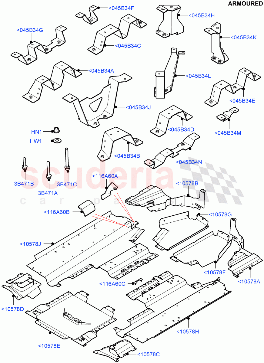 Floor Pan - Centre And Rear (Aluminium Floor) (Armoured) ((V) FROMEA000001) of Land Rover Land Rover Range Rover (2012-2021) [3.0 I6 Turbo Petrol AJ20P6]