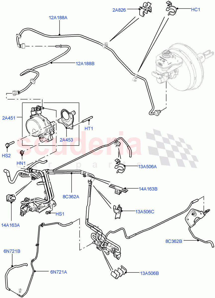 Vacuum Control And Air Injection (4.4L DOHC DITC V8 Diesel, LHD) ((V) TOGA999999) of Land Rover Land Rover Range Rover (2012-2021) [4.4 DOHC Diesel V8 DITC]