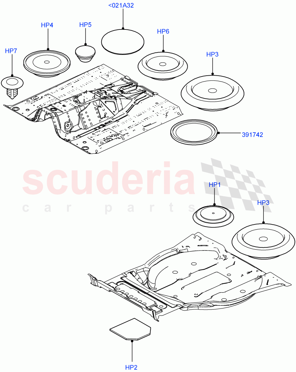 Plugs - Floor Pan ((V) FROMAA000001) of Land Rover Land Rover Range Rover (2010-2012) [4.4 DOHC Diesel V8 DITC]