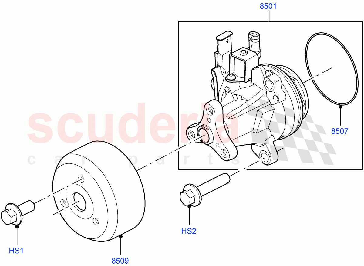 Water Pump (Nitra Plant Build, Main Unit) (3.0L AJ20P6 Petrol High) ((V) FROML2000001) of Land Rover Land Rover Discovery 5 (2017+) [3.0 I6 Turbo Petrol AJ20P6]