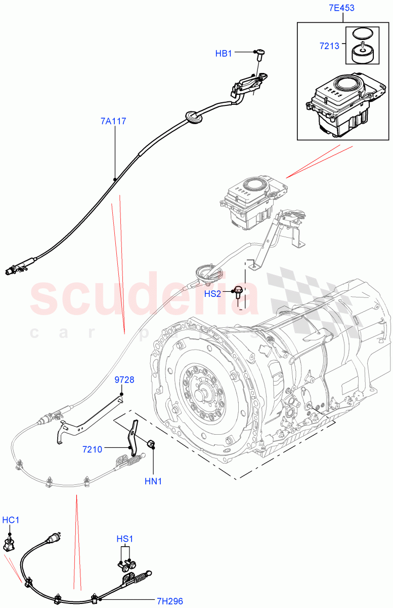 Gear Change-Automatic Transmission (Floor) (3.0L DOHC GDI SC V6 PETROL, 8 Speed Auto Trans ZF 8HP70 4WD, 3.0 V6 Diesel) ((V) FROMCA000001) of Land Rover Land Rover Discovery 4 (2010-2016) [2.7 Diesel V6]