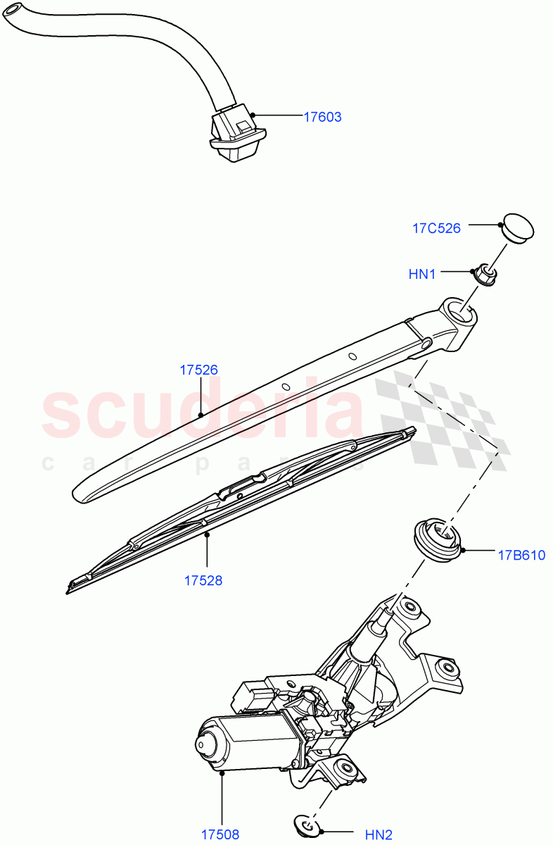 Rear Window Wiper And Washer ((V) TO9A999999) of Land Rover Land Rover Range Rover Sport (2005-2009) [4.2 Petrol V8 Supercharged]
