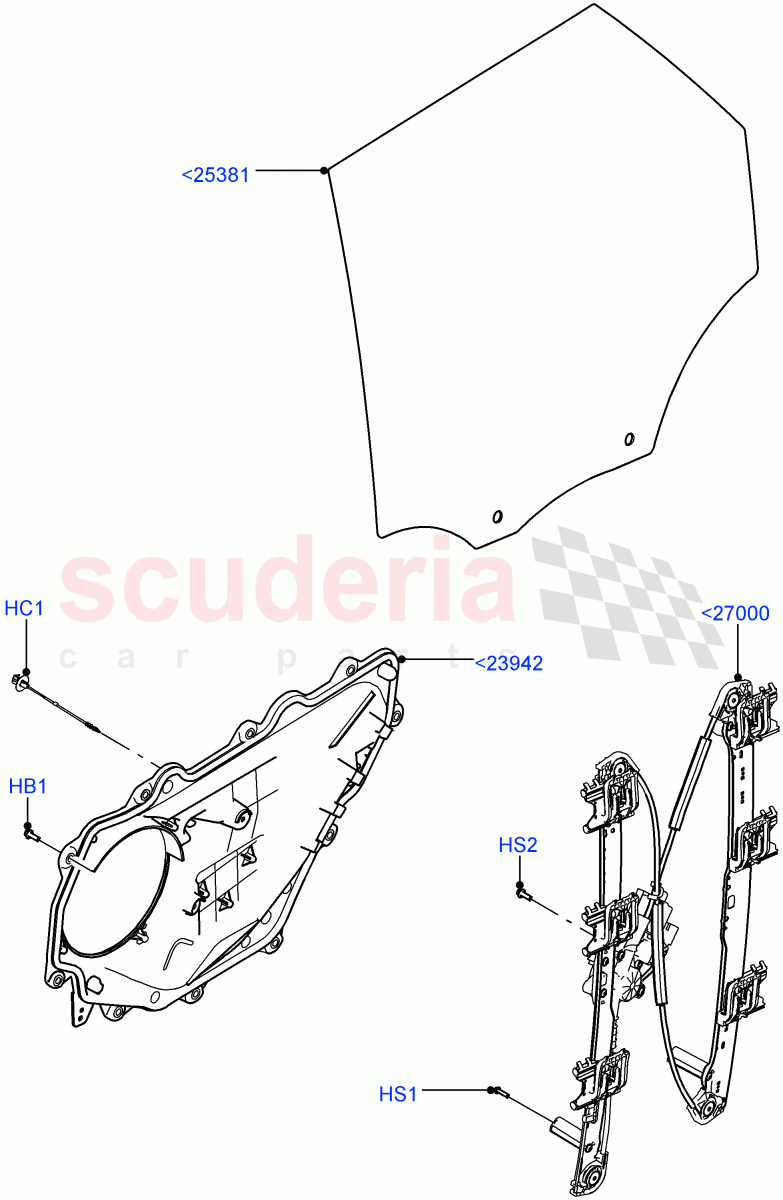 Rear Door Glass And Window Controls (Nitra Plant Build) ((V) FROMK2000001) of Land Rover Land Rover Discovery 5 (2017+) [3.0 DOHC GDI SC V6 Petrol]