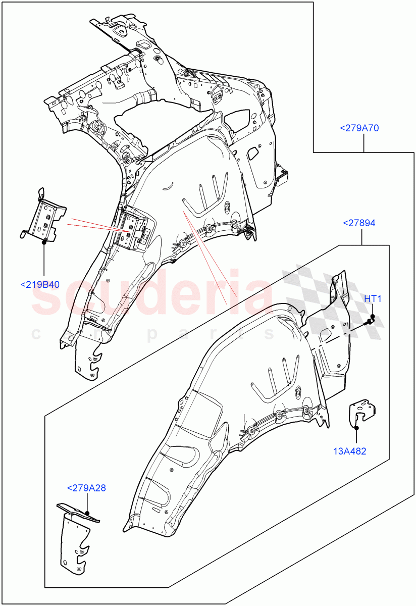 Side Panels - Inner (Inner - Rear, Middle - Rear) of Land Rover Land Rover Range Rover Velar (2017+) [3.0 Diesel 24V DOHC TC]