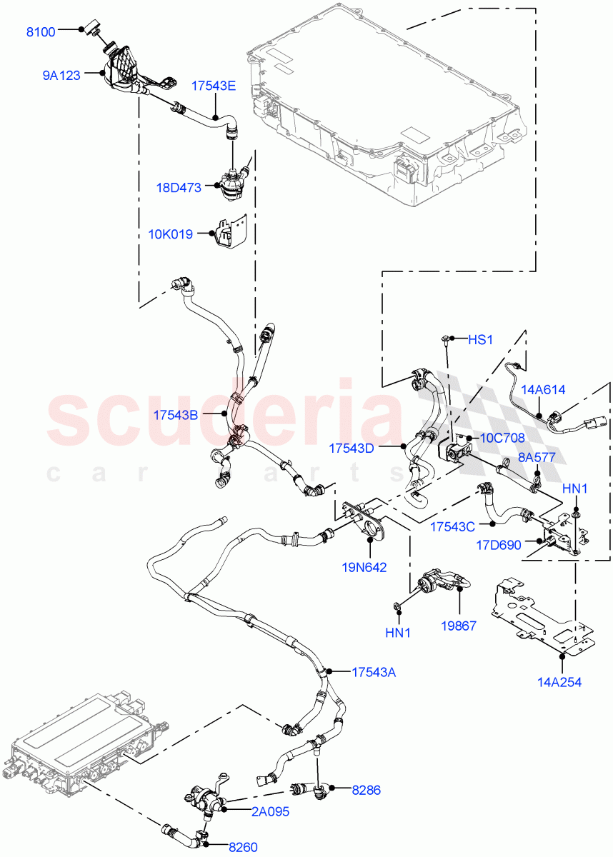 Hybrid Electrical Modules (Battery Cooling) (Electric Engine Battery-PHEV) ((V) FROMMA000001) of Land Rover Land Rover Range Rover Velar (2017+) [3.0 I6 Turbo Diesel AJ20D6]