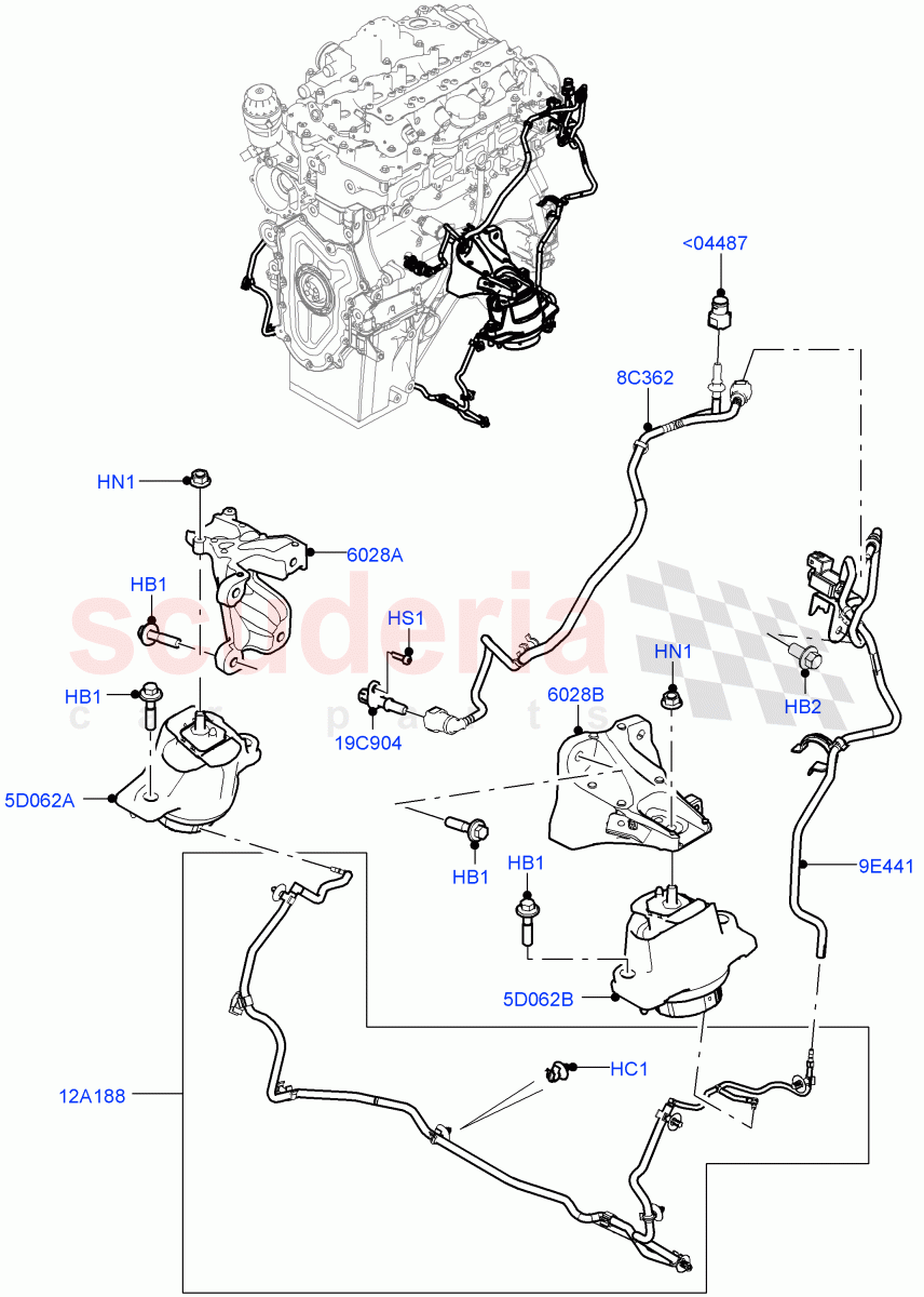 Engine Mounting (2.0L I4 Mid DOHC AJ200 Petrol) ((V) FROMMA000001) of Land Rover Land Rover Range Rover Velar (2017+) [3.0 DOHC GDI SC V6 Petrol]