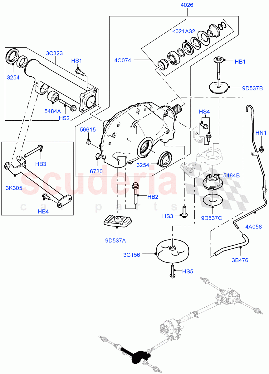 Front Axle Case (Nitra Plant Build) (2.0L I4 DSL HIGH DOHC AJ200, 2.0L I4 DSL MID DOHC AJ200, 3.0 V6 D Gen2 Twin Turbo, 3.0 V6 D Gen2 Mono Turbo, 3.0 V6 D Low MT ROW) ((V) FROMK2000001, (V) TOL2999999) of Land Rover Land Rover Discovery 5 (2017+) [3.0 DOHC GDI SC V6 Petrol]