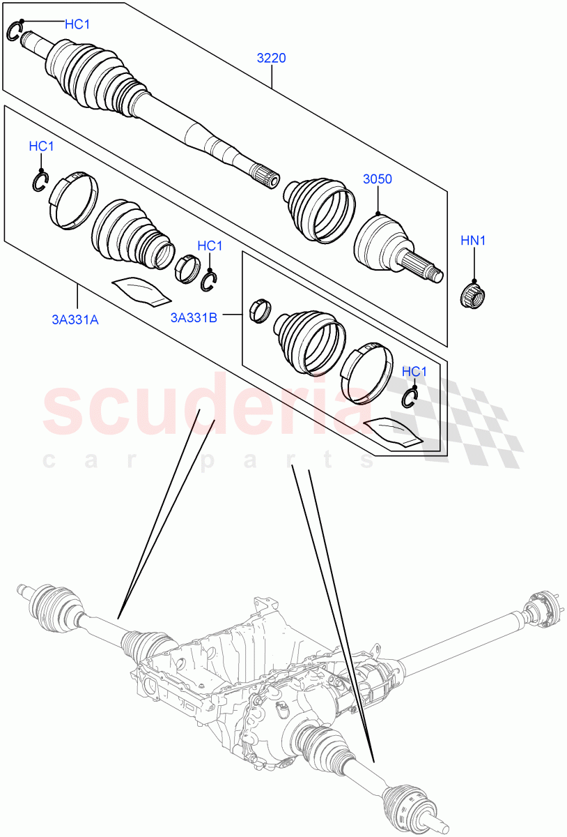 Drive Shaft - Front Axle Drive (Driveshaft) ((V) FROMAA000001) of Land Rover Land Rover Range Rover (2010-2012) [3.6 V8 32V DOHC EFI Diesel]