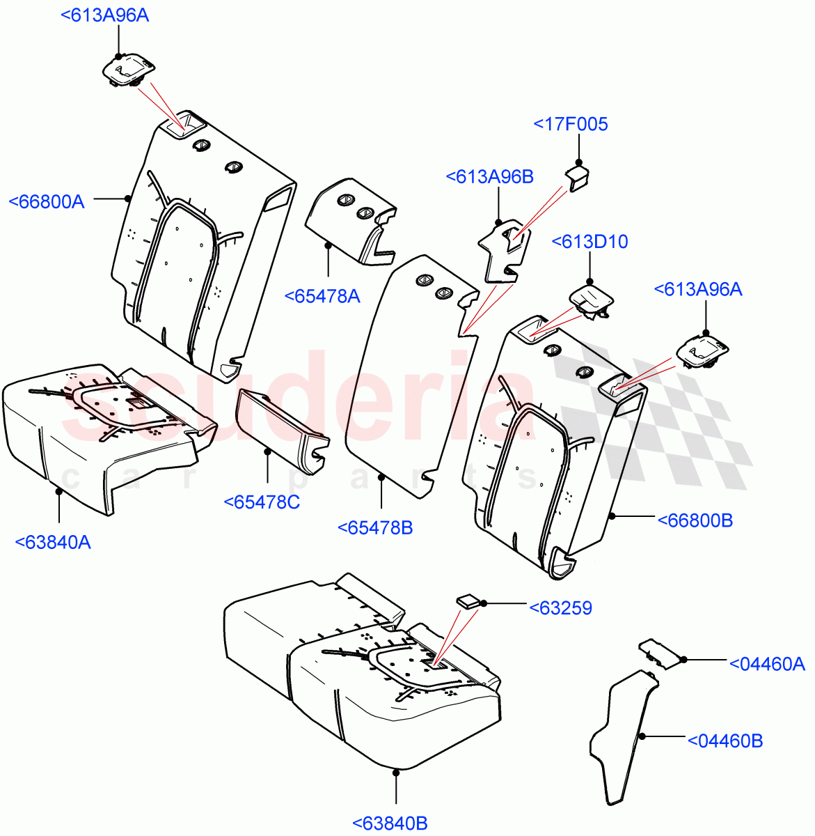 Rear Seat Pads/Valances & Heating (Pads/Valances) (With 40/20/40 Split Fold Rear Seat) of Land Rover Land Rover Defender (2020+) [5.0 OHC SGDI SC V8 Petrol]