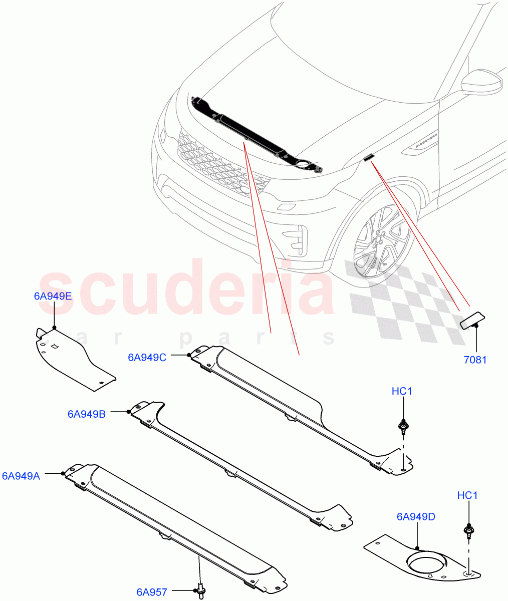 Engine Compartment - Covers (Solihull Plant Build) ((V) FROMHA000001, (V) TOJA077749) of Land Rover Land Rover Discovery 5 (2017+) [3.0 I6 Turbo Petrol AJ20P6]