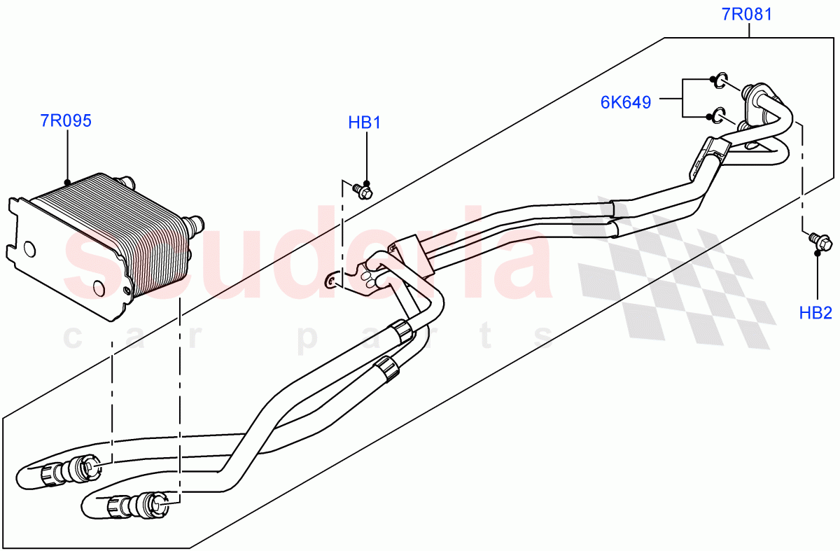 Transmission Cooling Systems (5.0L OHC SGDI SC V8 Petrol - AJ133, 6 Speed Auto Transmission ZF 6HP28, 5.0L OHC SGDI NA V8 Petrol - AJ133) ((V) FROMAA000001) of Land Rover Land Rover Range Rover (2010-2012) [3.6 V8 32V DOHC EFI Diesel]