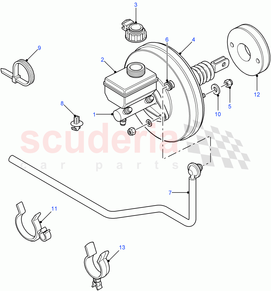 Master Cylinder & Servo (4 Wheel Anti-Lock Braking System) ((V) FROM7A000001) of Land Rover Land Rover Defender (2007-2016)