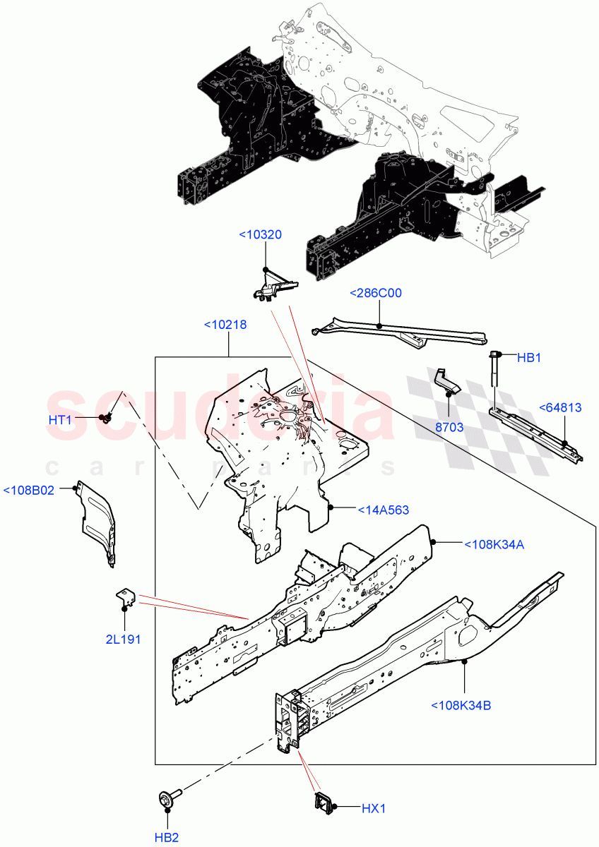 Front Panels, Aprons & Side Members (Reinforcement - Member, Front End) of Land Rover Land Rover Defender (2020+) [2.0 Turbo Petrol AJ200P]