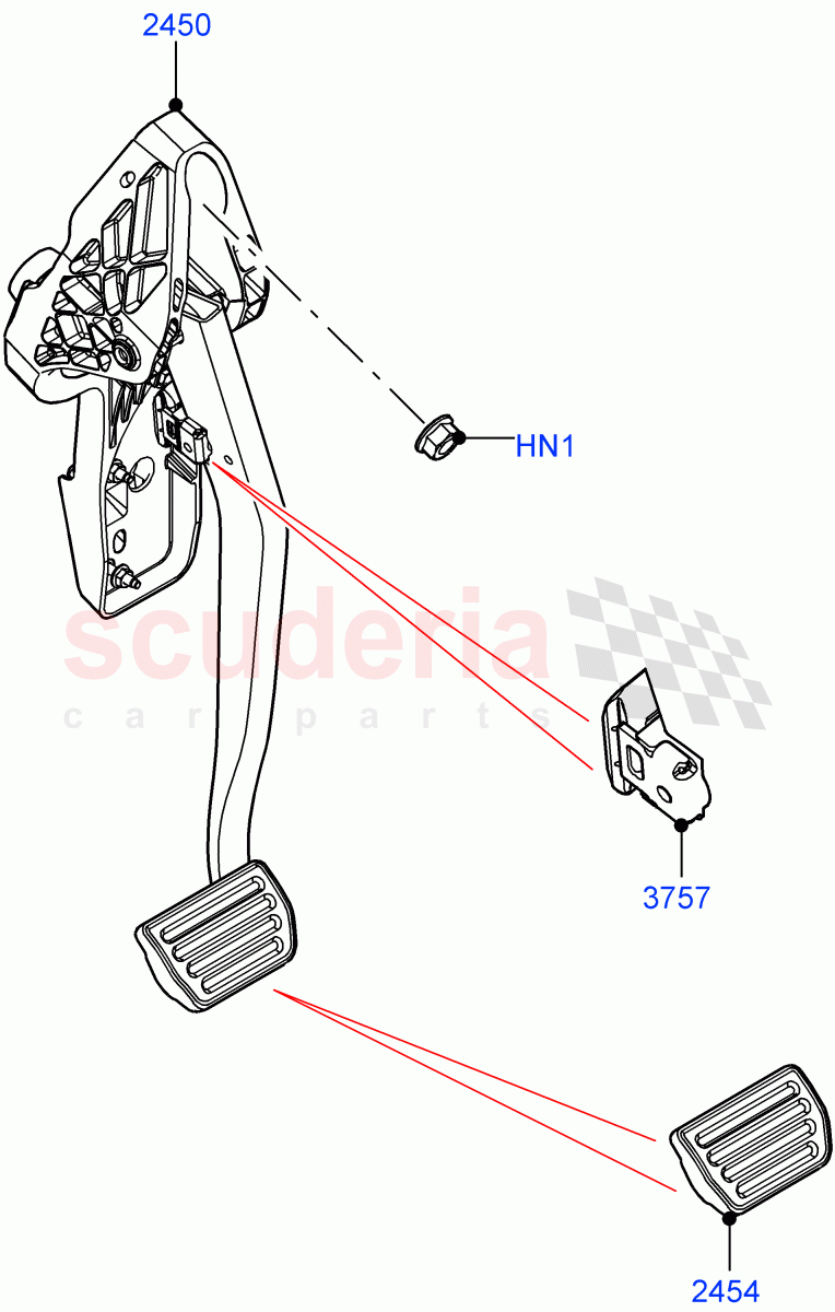 Brake And Clutch Controls (9 Speed Auto Trans 9HP50, Itatiaia (Brazil)) of Land Rover Land Rover Range Rover Evoque (2019+) [2.0 Turbo Diesel]