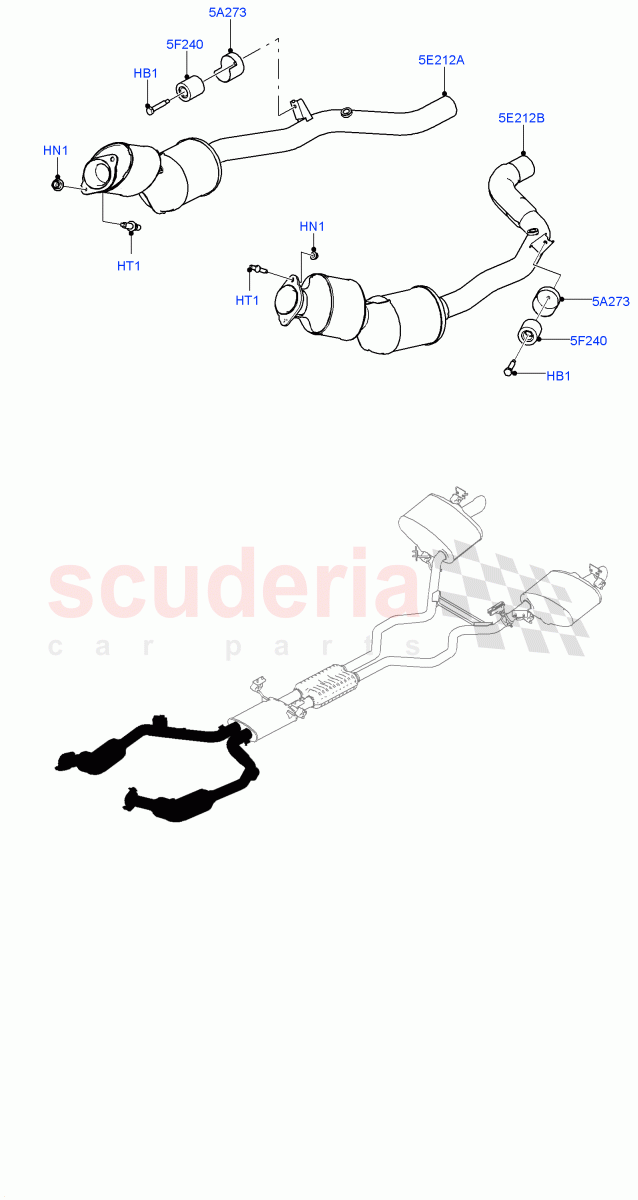 Front Exhaust System (3.0L DOHC GDI SC V6 PETROL, Beijing 6 Petrol Emission) ((V) FROMJA000001) of Land Rover Land Rover Range Rover (2012-2021) [3.0 DOHC GDI SC V6 Petrol]