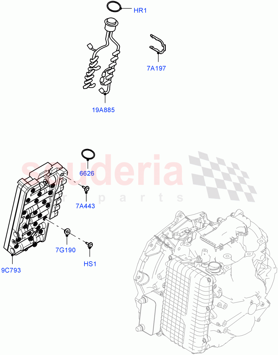 Valve Body - Main Control & Servo's (1.5L AJ20P3 Petrol High PHEV, 8 Speed Automatic Trans 8G30, Halewood (UK), 1.5L AJ20P3 Petrol High) ((V) FROMLH000001) of Land Rover Land Rover Discovery Sport (2015+) [2.0 Turbo Petrol GTDI]