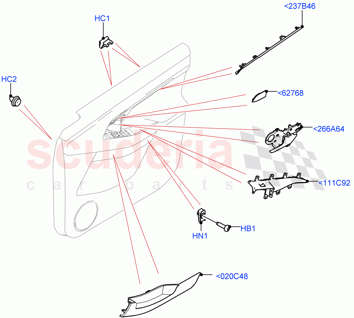 Rear Door Trim Installation (Itatiaia (Brazil)) of Land Rover Land Rover Range Rover Evoque (2019+) [2.0 Turbo Diesel AJ21D4]