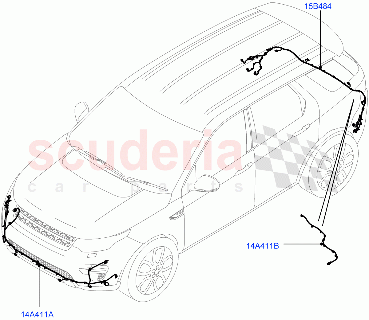 Electrical Wiring - Body And Rear (Bumper) (Halewood (UK)) of Land Rover Land Rover Discovery Sport (2015+) [2.0 Turbo Diesel]