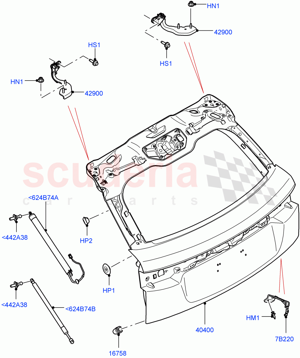 Luggage Compartment Door (Door And Fixings) parts for Land Rover Range ...