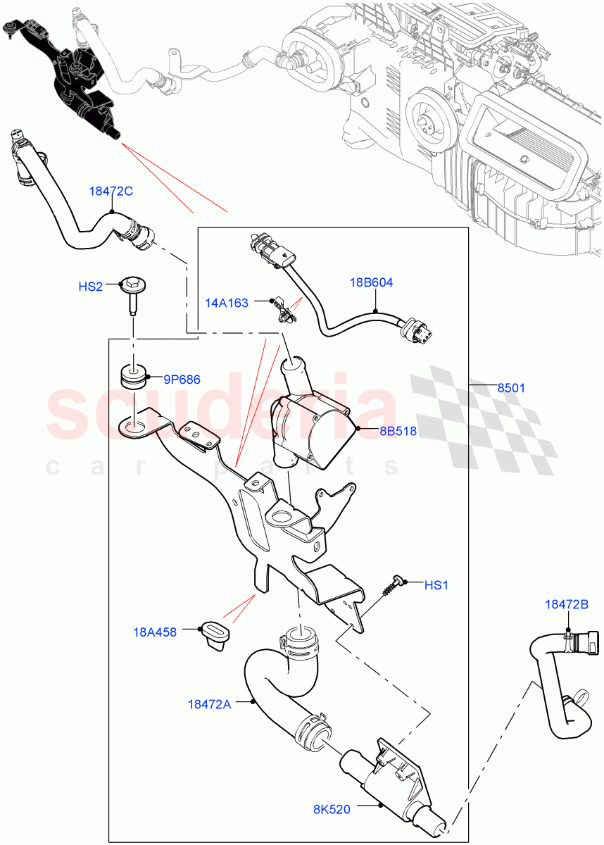 Auxiliary Circulation Coolant Pump (3.0 V6 D Low MT ROW, Electric Auxiliary Coolant Pump, 3.0 V6 D Gen2 Mono Turbo, 5.0L P AJ133 DOHC CDA S/C Enhanced, 3.0L DOHC GDI SC V6 PETROL, 5.0 Petrol AJ133 DOHC CDA) ((V) FROMJA000001) of Land Rover Land Rover Range Rover (2012-2021) [2.0 Turbo Petrol AJ200P]