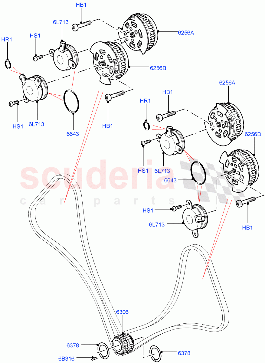 Timing Gear (Sprockets, Solenoids) (5.0L P AJ133 DOHC CDA S/C Enhanced) ((V) FROMKA000001) of Land Rover Land Rover Range Rover Velar (2017+) [5.0 OHC SGDI SC V8 Petrol]