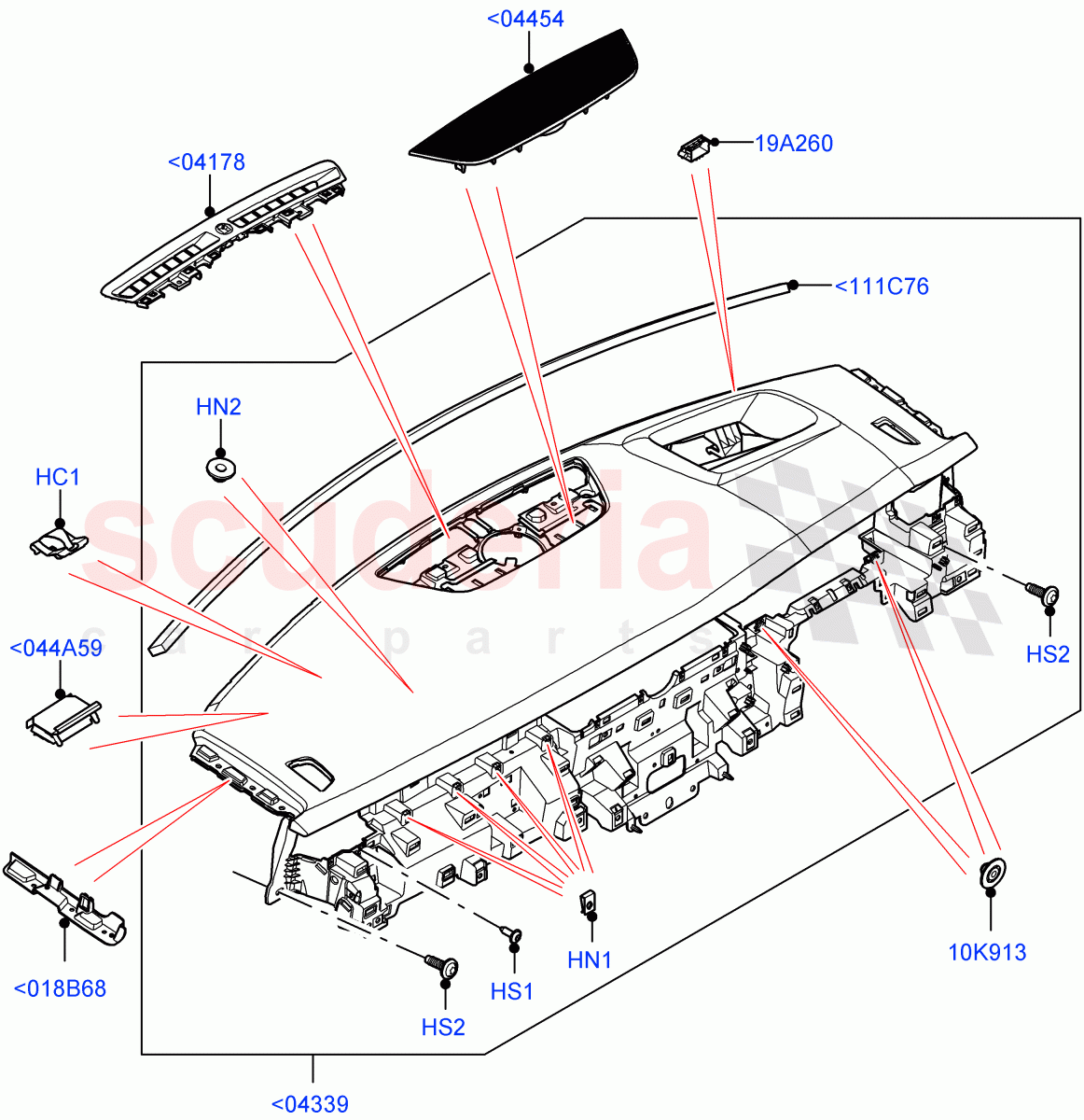 Instrument Panel (External, Upper) (Halewood (UK)) ((V) FROMLH000001) of Land Rover Land Rover Discovery Sport (2015+) [2.0 Turbo Petrol GTDI]