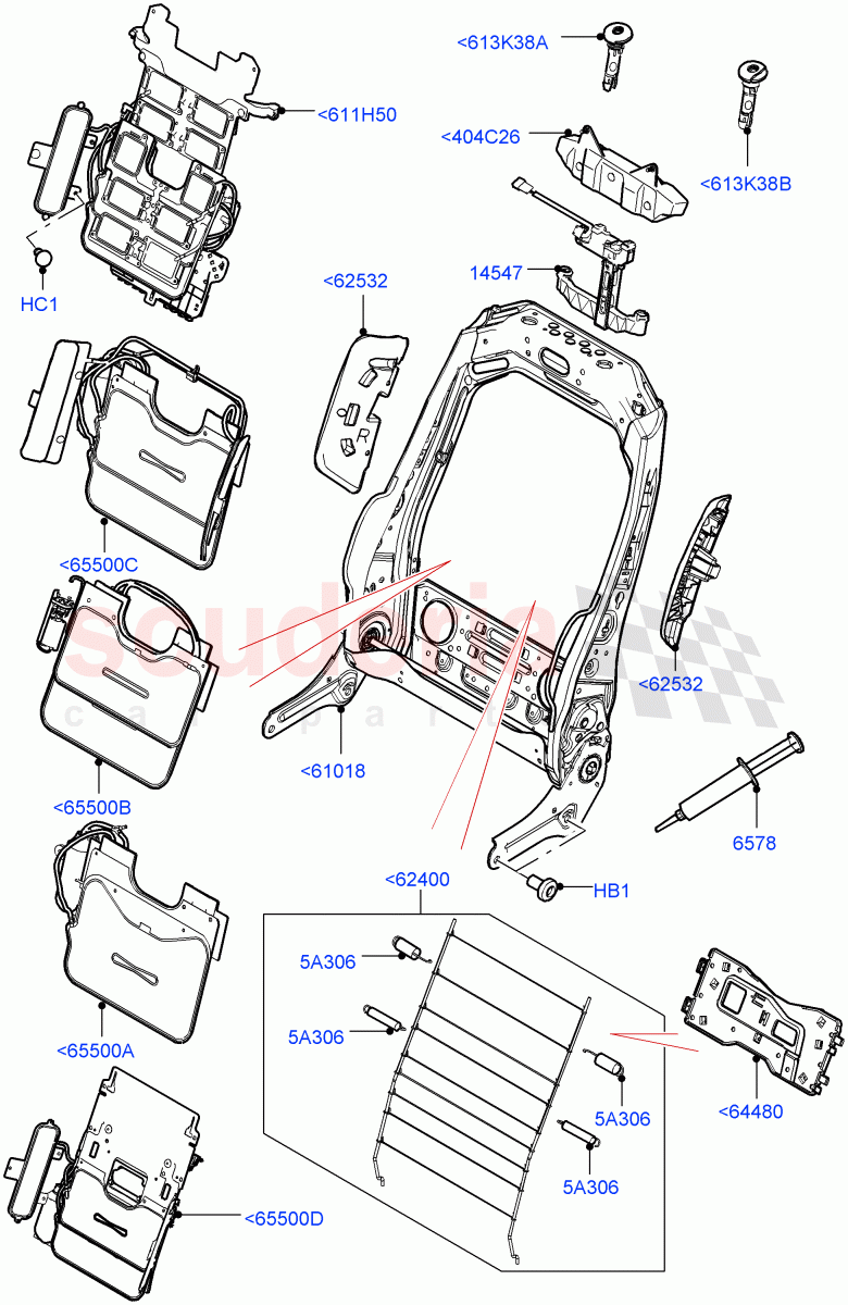 Front Seat Back ((V) TOHA999999) of Land Rover Land Rover Range Rover (2012-2021) [2.0 Turbo Petrol AJ200P]