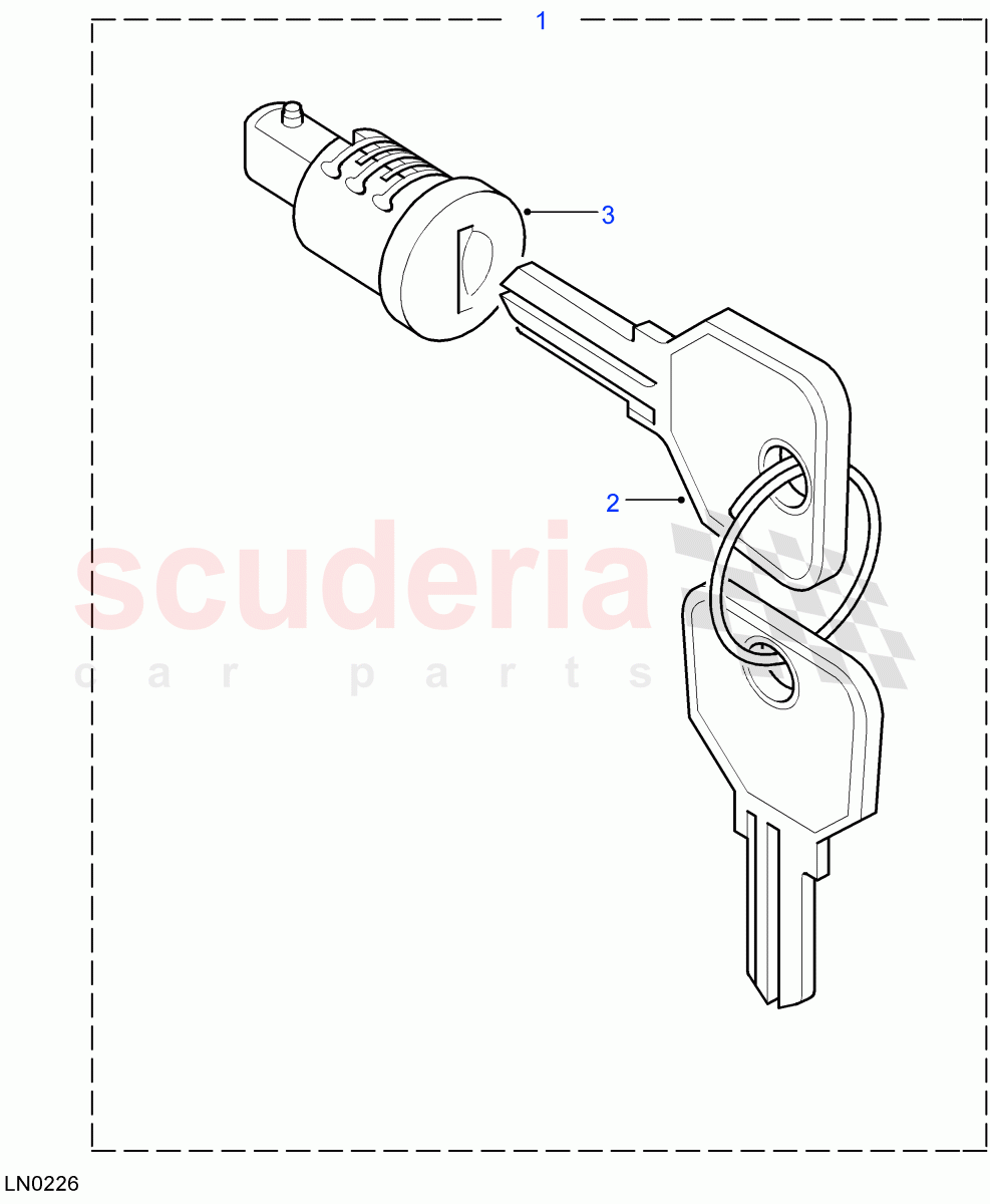 Barrel Lock & Keys ((V) FROM7A000001) of Land Rover Land Rover Defender (2007-2016)