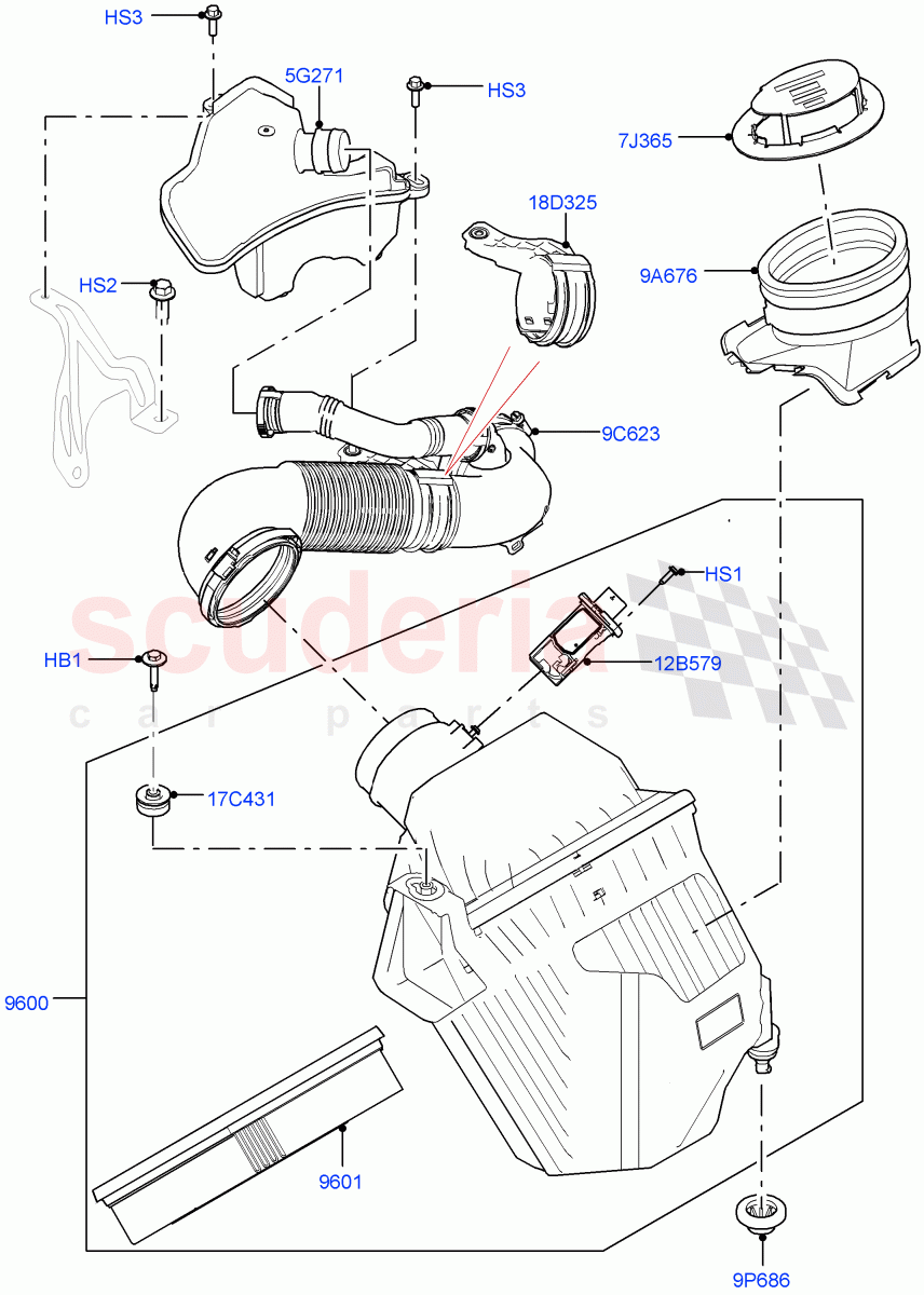 Air Cleaner (2.0L AJ21D4 Diesel Mid, Halewood (UK)) ((V) FROMMH000001) of Land Rover Land Rover Discovery Sport (2015+) [2.0 Turbo Diesel AJ21D4]