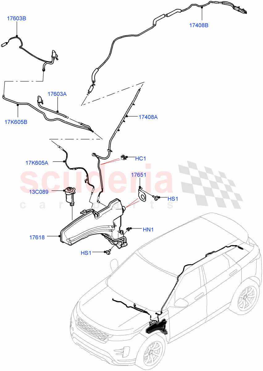 Windscreen Washer (Halewood (UK)) of Land Rover Land Rover Range Rover Evoque (2019+) [2.0 Turbo Diesel AJ21D4]