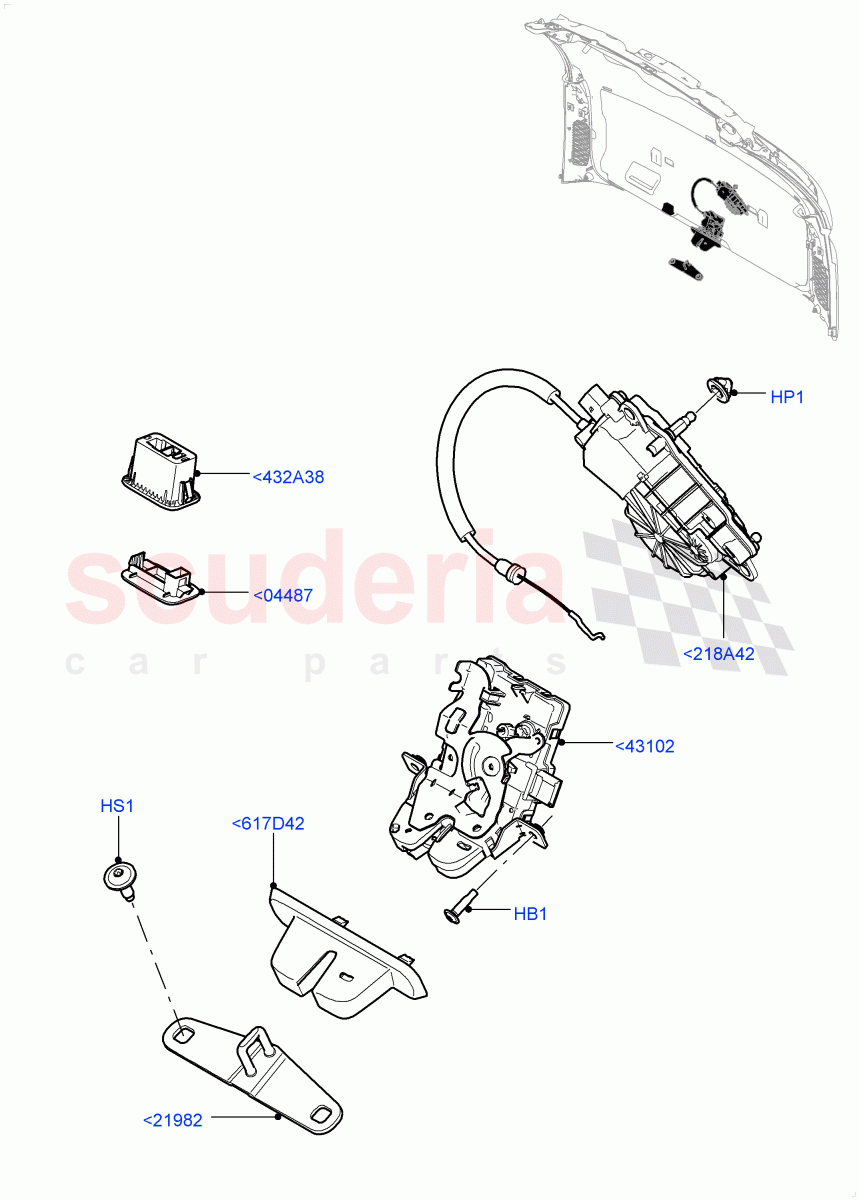 Luggage Compt/Tailgte Lock Controls (Nitra Plant Build) ((V) FROMK2000001) of Land Rover Land Rover Discovery 5 (2017+) [3.0 DOHC GDI SC V6 Petrol]