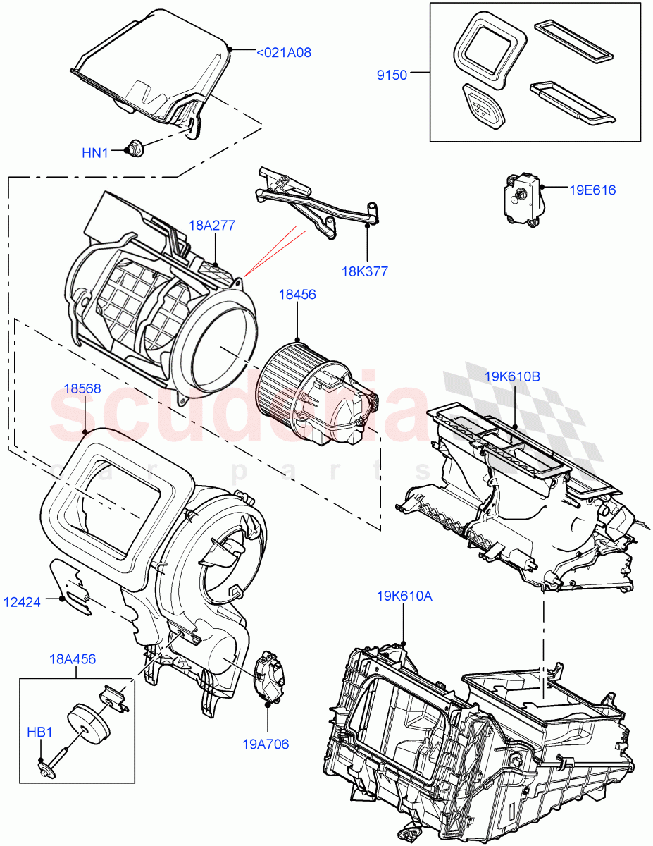 Heater/Air Cond.External Components (Main Unit) (Itatiaia (Brazil)) of Land Rover Land Rover Range Rover Evoque (2019+) [2.0 Turbo Diesel AJ21D4]
