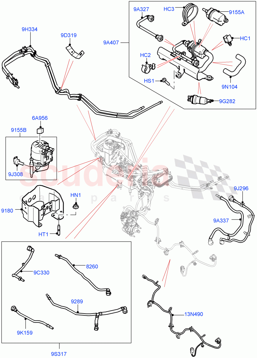 Fuel Filter (2.0L I4 DSL HIGH DOHC AJ200, Halewood (UK), Fuel Tank-Diesel With Filters, 2.0L I4 DSL MID DOHC AJ200) of Land Rover Land Rover Discovery Sport (2015+) [2.0 Turbo Diesel]