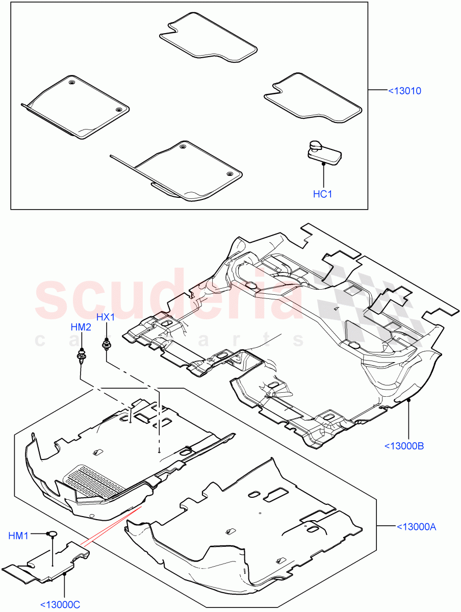 Floor Trim (3 Door, Halewood (UK), 5 Door) of Land Rover Land Rover Range Rover Evoque (2012-2018) [2.0 Turbo Diesel]