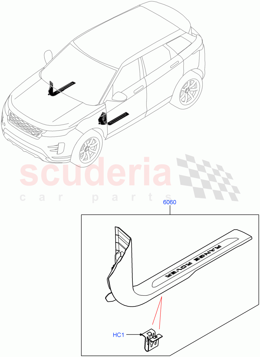 Door Sill Finishers (Halewood (UK)) of Land Rover Land Rover Range Rover Evoque (2019+) [1.5 I3 Turbo Petrol AJ20P3]