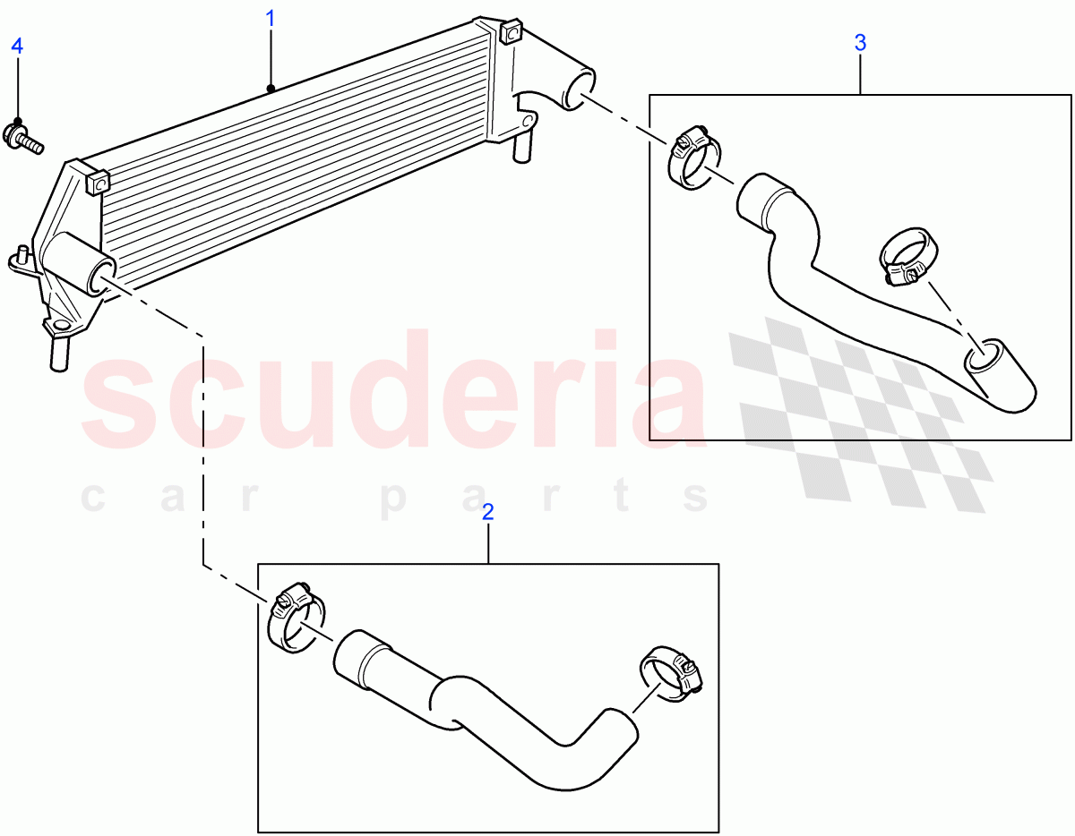 Intercooler Hoses ((V) FROM7A000001, (V) TOBA999999) of Land Rover Land Rover Defender (2007-2016)