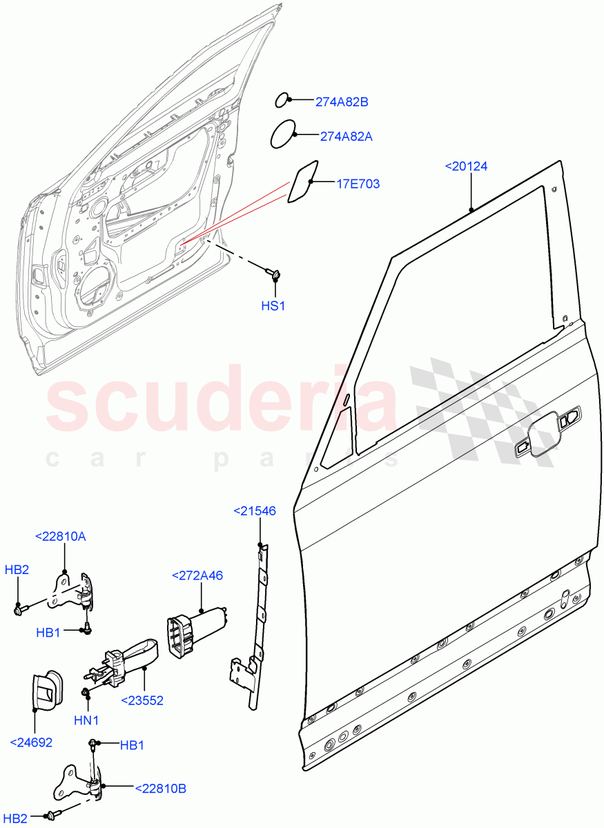 Front Doors, Hinges & Weatherstrips (Door And Fixings) of Land Rover Land Rover Defender (2020+) [2.0 Turbo Petrol AJ200P]