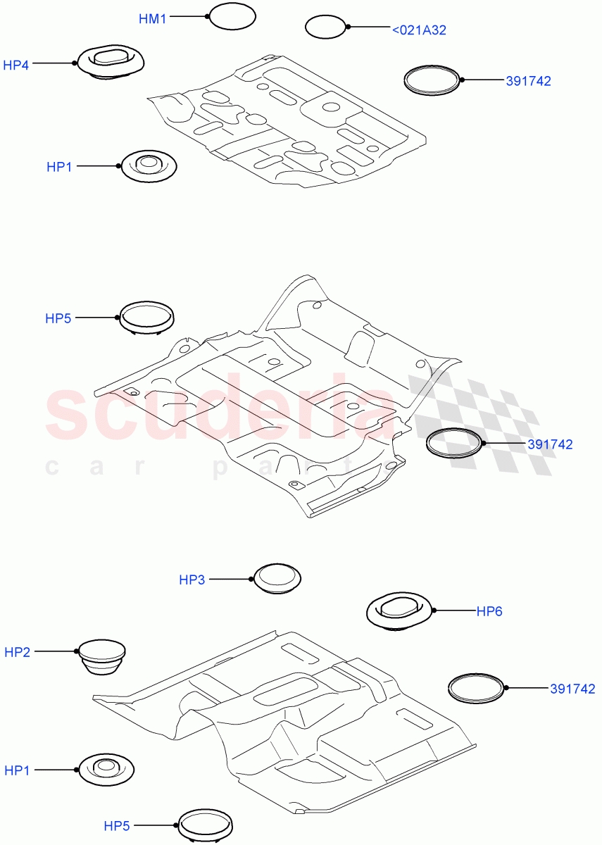 Plugs - Floor Pan ((V) TO9A999999) of Land Rover Land Rover Range Rover Sport (2005-2009) [2.7 Diesel V6]