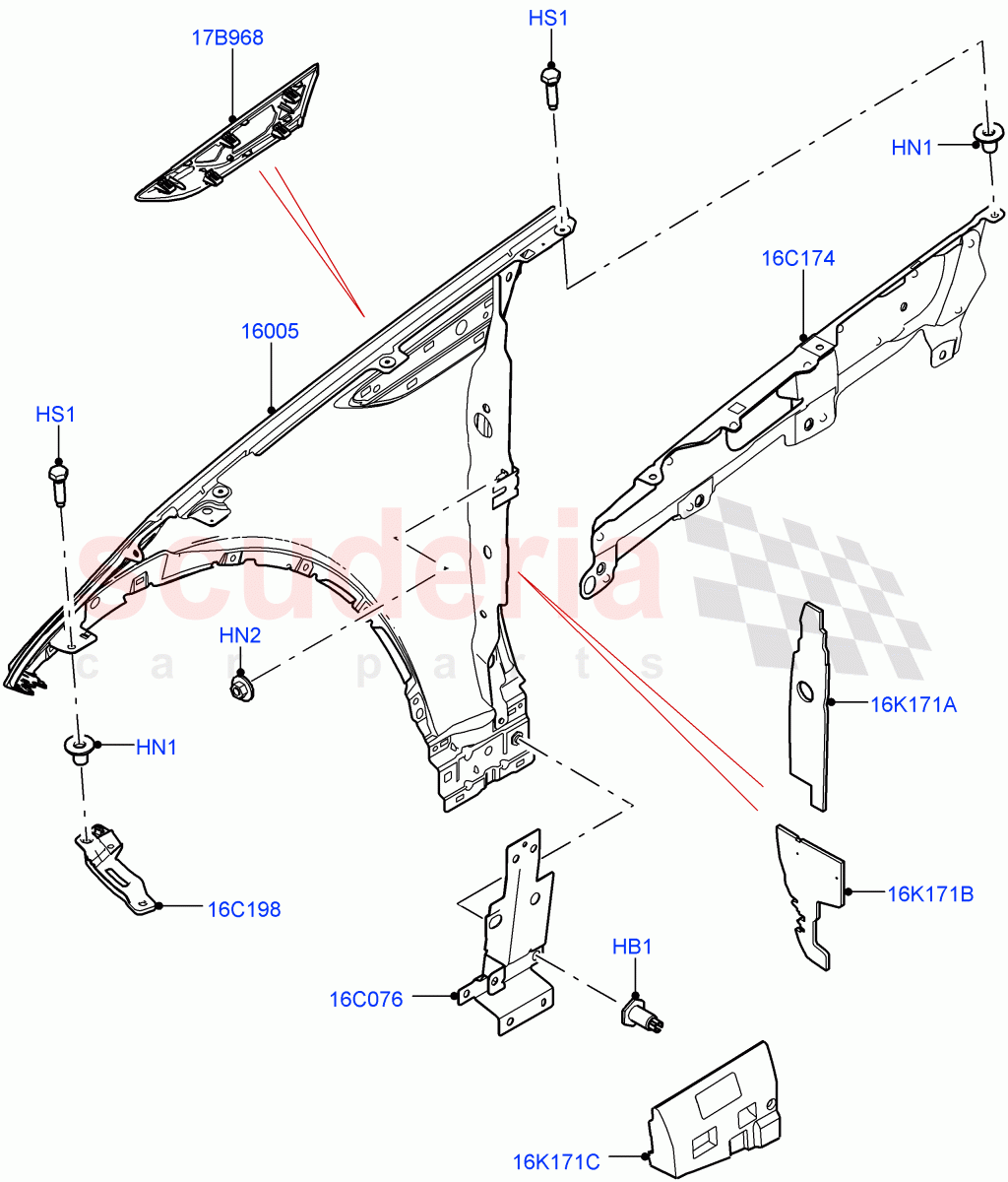 Dash Panel And Front Fenders (Nitra Plant Build) ((V) FROMK2000001) of Land Rover Land Rover Discovery 5 (2017+) [3.0 I6 Turbo Diesel AJ20D6]