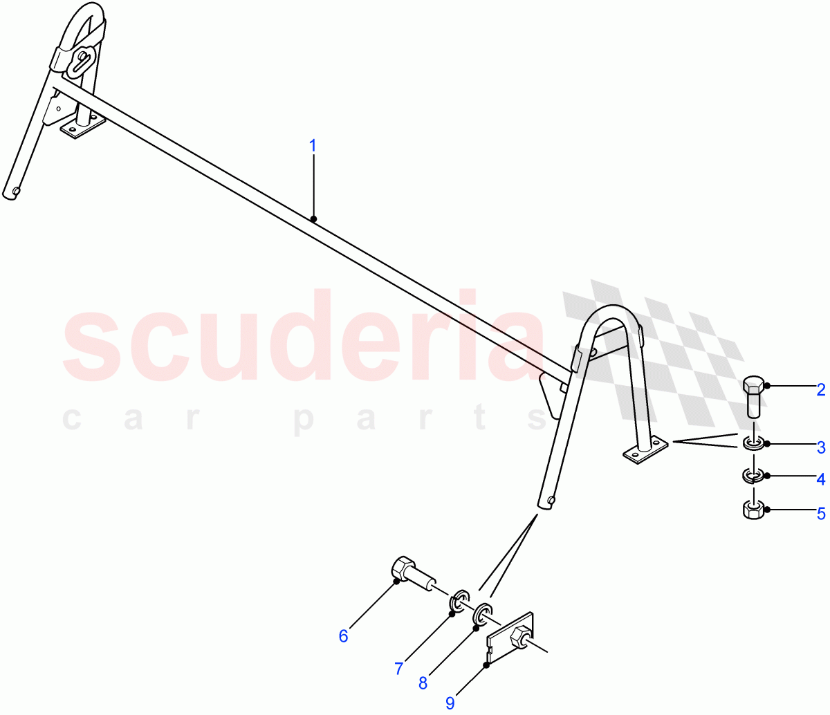 Soft Top Front Seat Anchorage Rail (Soft Top) ((V) FROM7A000001) of Land Rover Land Rover Defender (2007-2016)