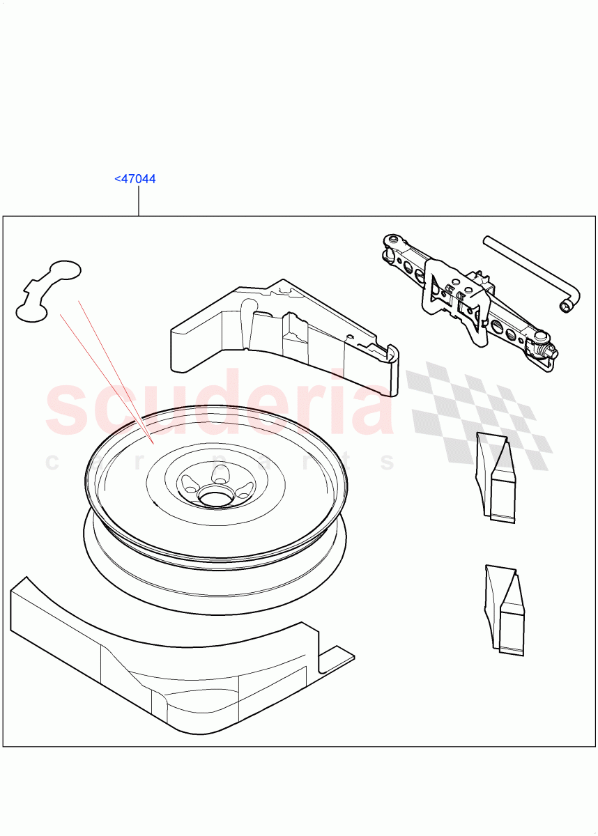 Accessory Wheels (Spare wheel kit, Nitra Plant Build, Solihull Plant Build) of Land Rover Land Rover Discovery 5 (2017+) [2.0 Turbo Petrol AJ200P]