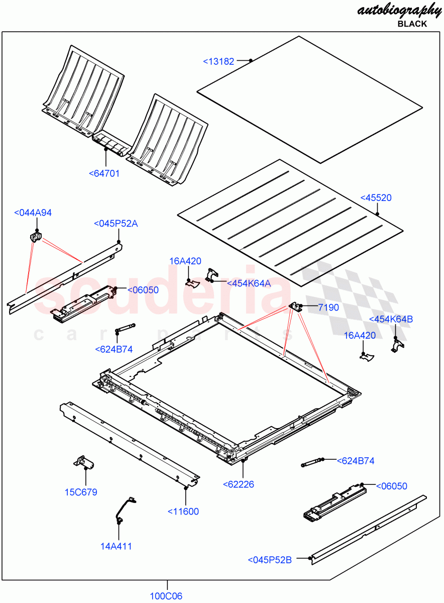 Load Compartment Trim (Autobiography Black / SV Autobiography) (Limited Edition Lux Leather, Loadspace Floor - Carpet, Perforated Soft Grain Leather, 2S AL Leather Diamond, Loadspace Floor - Veneer) ((V) FROMJA000001) of Land Rover Land Rover Range Rover (2012-2021) [5.0 OHC SGDI NA V8 Petrol]