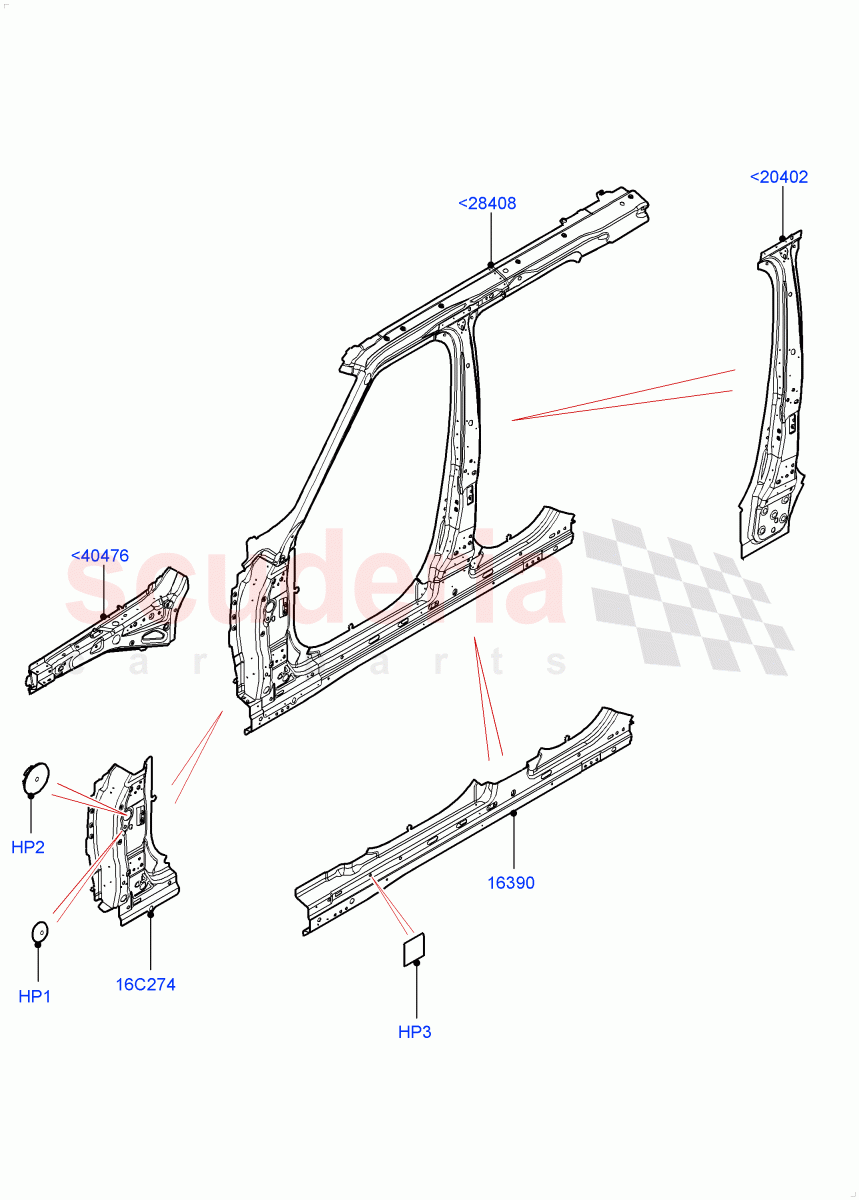 Side Panels - Inner (Middle - Front) of Land Rover Land Rover Range Rover (2012-2021) [3.0 I6 Turbo Petrol AJ20P6]